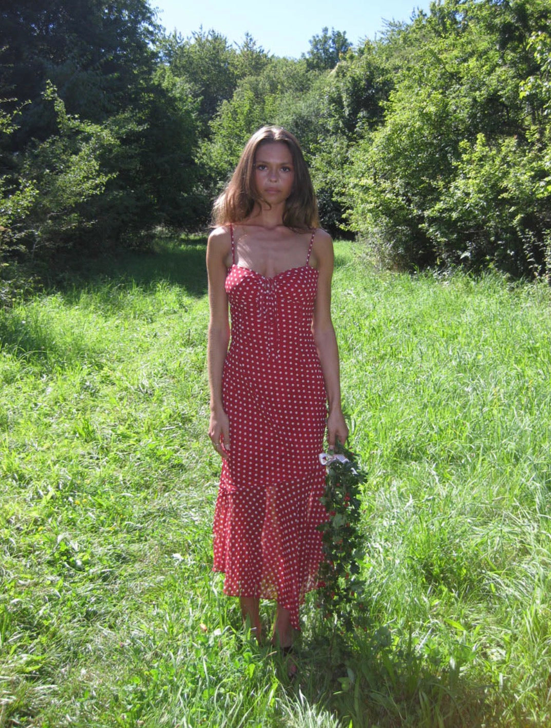 Elora Dress with Polka Dots - Red