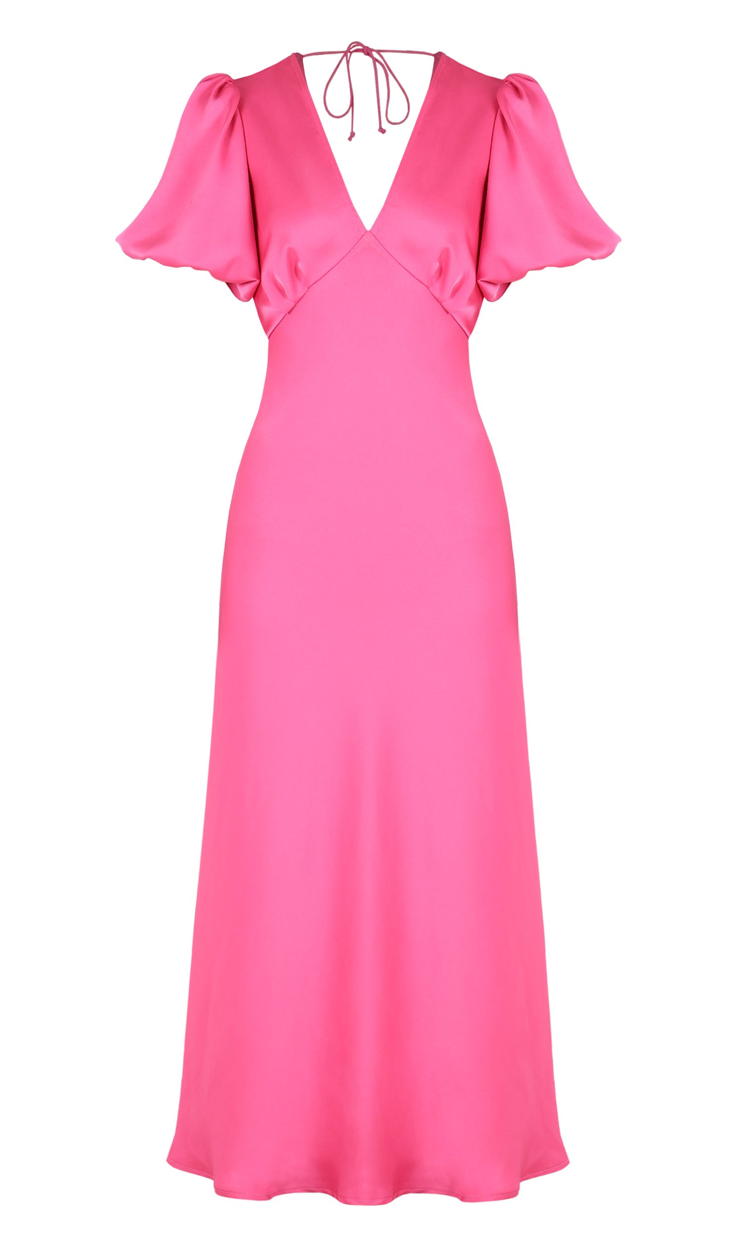 Uma Satin Dress (Hot Pink)