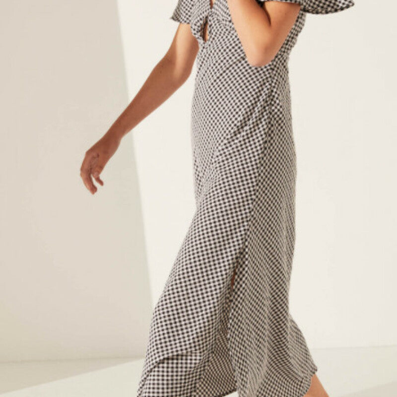 Clover Midi (Black Gingham)