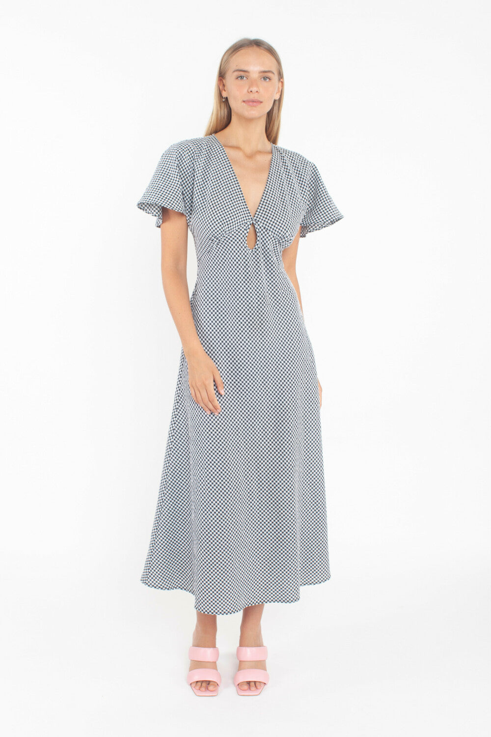 Clover Midi (Black Gingham)