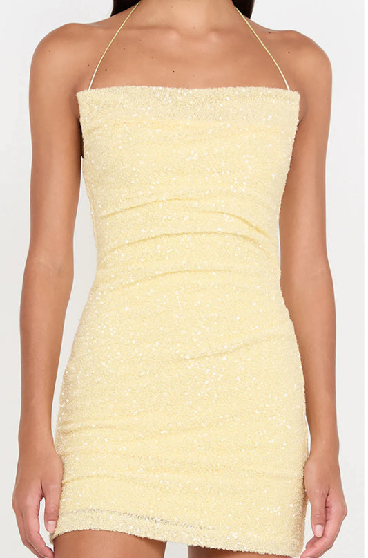 Aishya Asym Mini Dress (Butter)