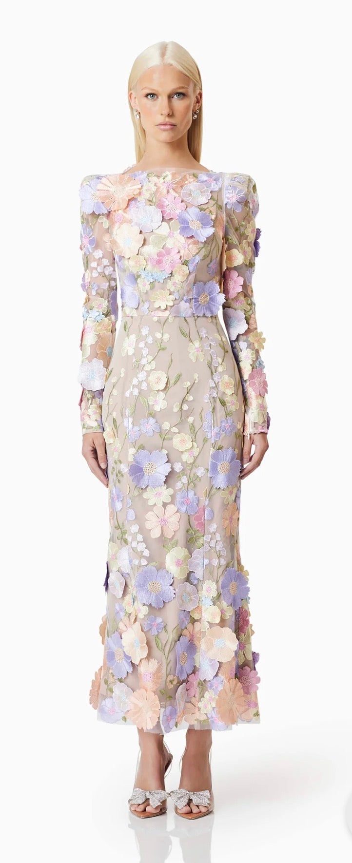 Shannon 3D Floral Midi Dress