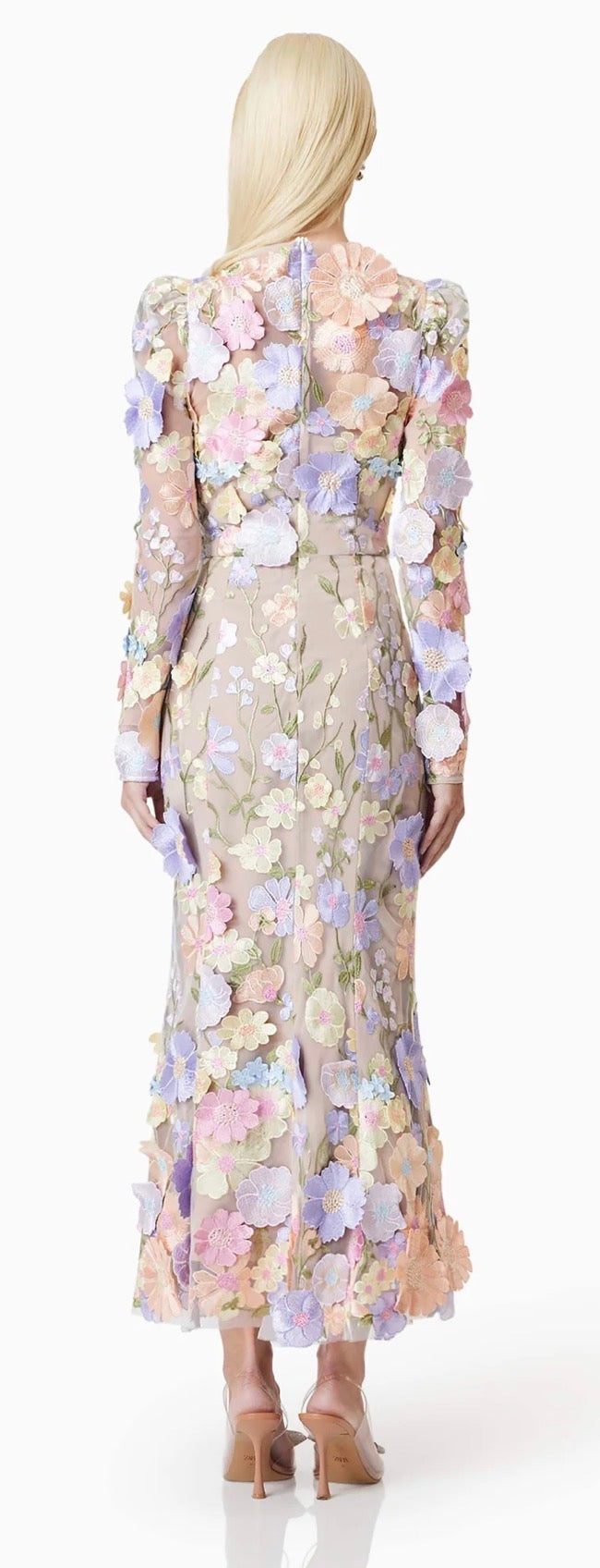 Shannon 3D Floral Midi Dress