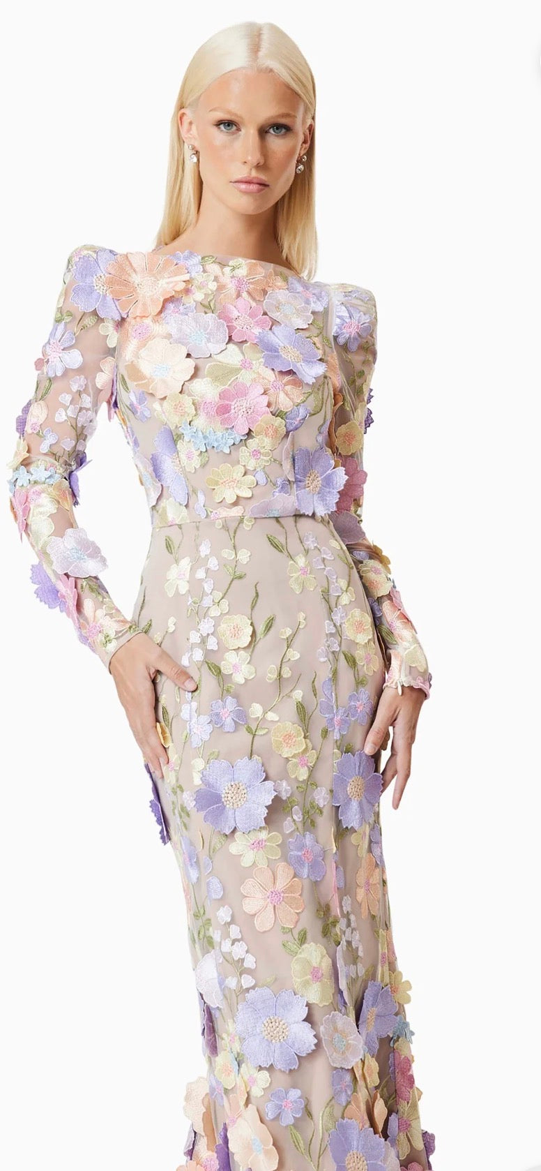 Shannon 3D Floral Midi Dress