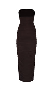 Ginni Mesh Tube Dress (Chocolate)