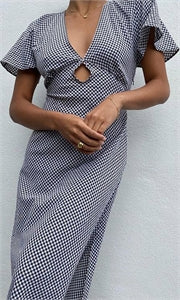 Clover Midi (Black Gingham)