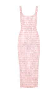 Klein Midi Dress (Pink Gingham)