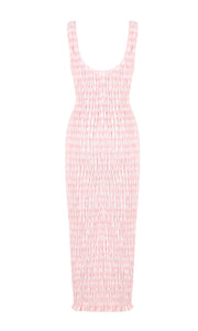 Klein Midi Dress (Pink Gingham)