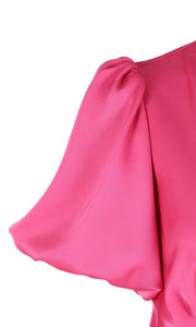 Uma Satin Dress (Hot Pink)