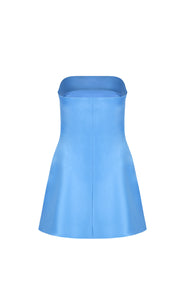 Cher Satin Mini Dress (Azure)