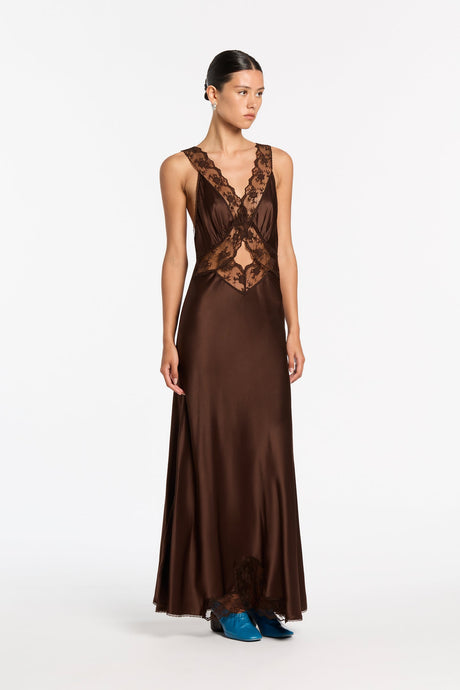Aries Cut Out Gown (Chocolate)